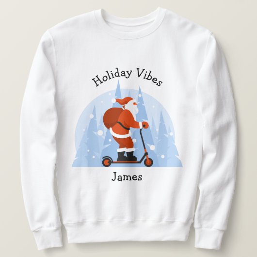 Custom Funny Modern Santa Christmas Holiday  スウェットシャツ (デザイン正面)