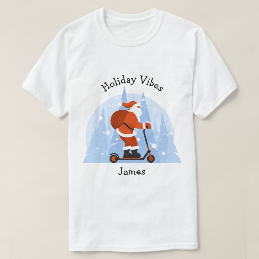 Custom Funny Modern Santa Christmas Holiday  Tシャツ (デザイン正面)