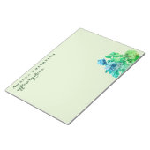 Custom Funny Pastel Green Watercolor Flowers Chic ノートパッド (アングル)