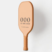 Custom Funny Peach Black OOO Minimalist Stylish  ピックルボールラケット (左)