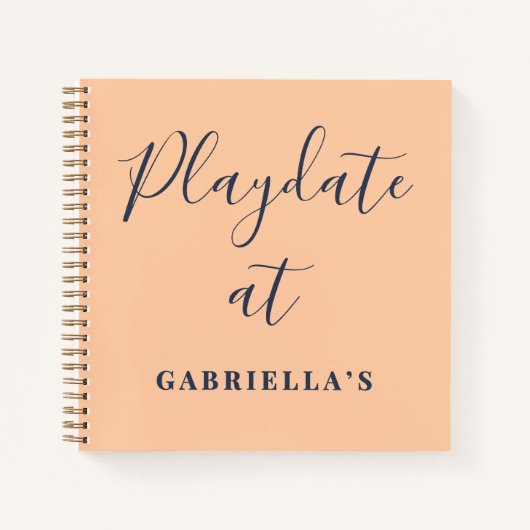 Custom Funny Peach Navy Playdate Score Tracker ノートブック (正面)