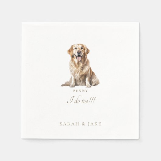 Custom Funny Pet Wedding Napkins スタンダードカクテルナプキン (正面)