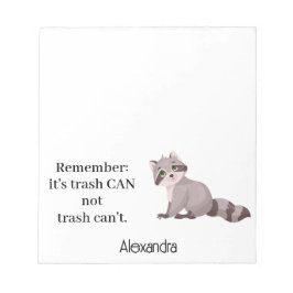 Custom Funny Racoon Animal Memopad Novelty Office ノートパッド