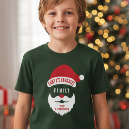Custom Funny Santa's Favorite Family Name Tシャツ