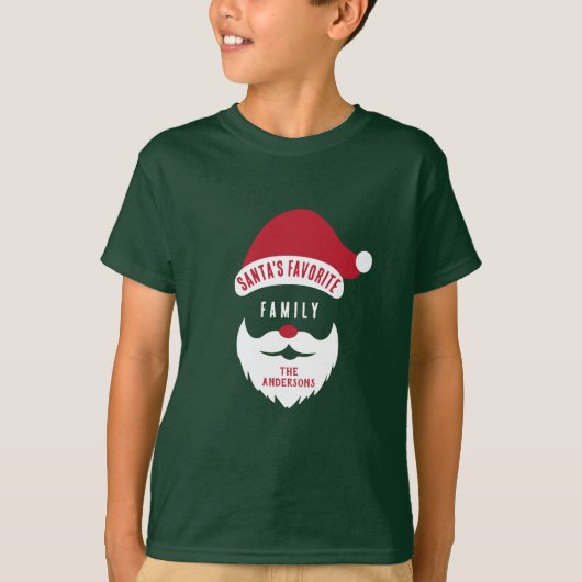 Custom Funny Santa's Favorite Family Name Tシャツ (正面)