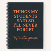 Custom Funny Teacher Quote Notebook for Her ノートブック (正面)