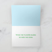 Custom Funny Yellow Dog Spring Greeting Card カード (内部)