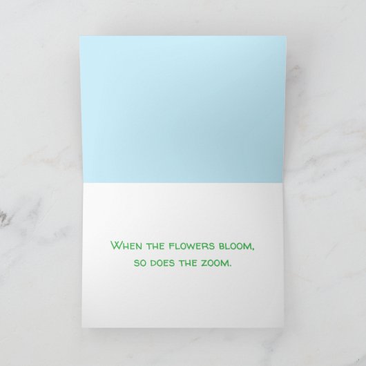 Custom Funny Yellow Dog Spring Greeting Card カード (内部)