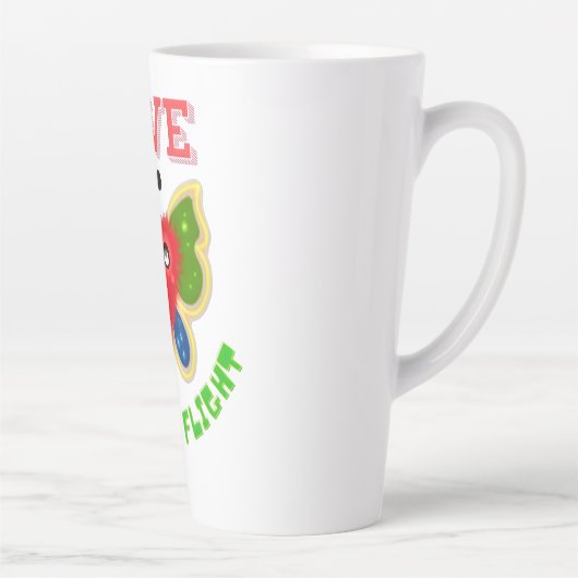 Custom Fuzzy Heart Butterfly Gift カフェラテマグ (右)