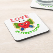 Custom Fuzzy Heart Butterfly Gift コースター (左側)