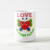 Custom Fuzzy Heart Butterfly Gift コーヒーマグカップ (中央)