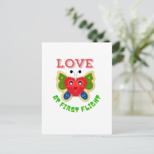 Custom Fuzzy Heart Butterfly Gift ポストカード (スタンド正面)