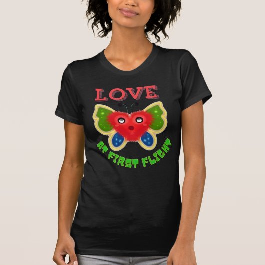 Custom Fuzzy Heart Butterfly Gift T-Shirt Tシャツ (正面)