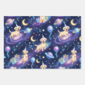 custom Galaxy Labrador Retriever birthday party ラッピングペーパーシート (正面3)