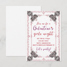 Custom Galentine Party Invitation 出欠カード