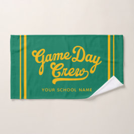Custom Game Day Crew Team Spirit Green Gold Sport ハンドタオル