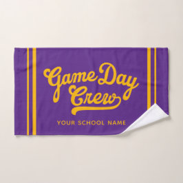 Custom Game Day Crew Team Spirit Purple Gold Sport ハンドタオル