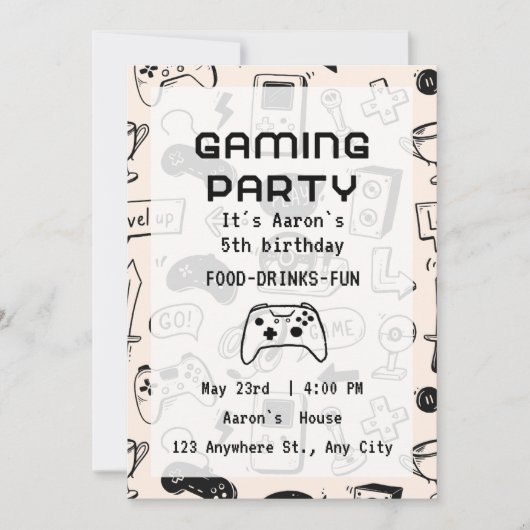 Custom Game Night Invitations 招待状 (正面)
