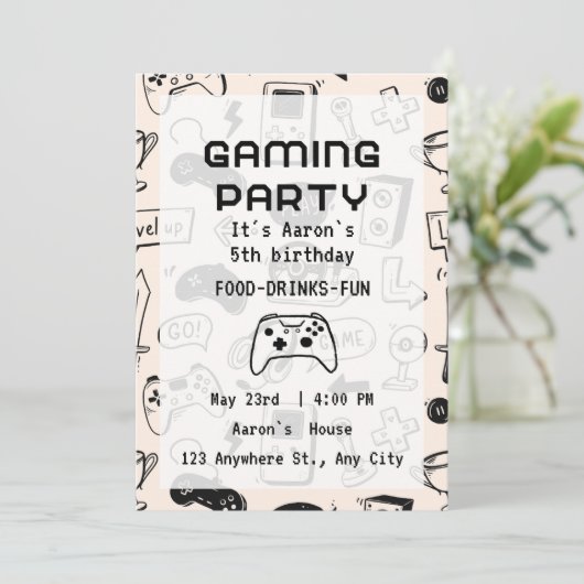 Custom Game Night Invitations 招待状 (スタンド正面)