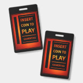 Custom Gamer Badge | Insert Coin to Play バッジ (Front & Back)