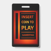 Custom Gamer Badge | Insert Coin to Play バッジ (Back)