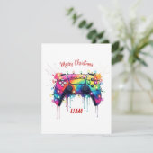 Custom Gamer Christmas Card With Game Controller シーズンカード (スタンド正面)