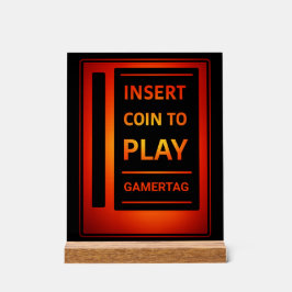 Custom Gamer Desk Decor Sign | Insert Coin to Play アクリルサイン