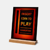 Custom Gamer Desk Decor Sign | Insert Coin to Play アクリルサイン (傾斜)