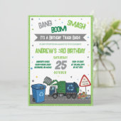 Custom Garbage Truck Birthday Invitation 招待状 (スタンド正面)