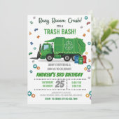 Custom Garbage Truck Vehicle Birthday for boy 招待状 (スタンド正面)