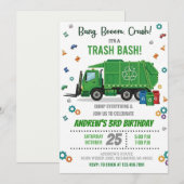 Custom Garbage Truck Vehicle Birthday for boy 招待状 (正面/裏面)