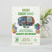Custom Garbage Truck Vehicle Birthday Invitation 招待状 (スタンド正面)
