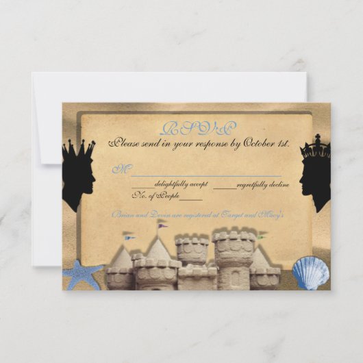 Custom Gay Wedding RSVP Cards 2人の王 (正面)
