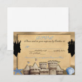 Custom Gay Wedding RSVP Cards 2人の王 (正面/裏面)