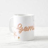 Custom Gemini Zodiac Name & Stars Minimalist Gift コーヒーマグカップ (正面左)