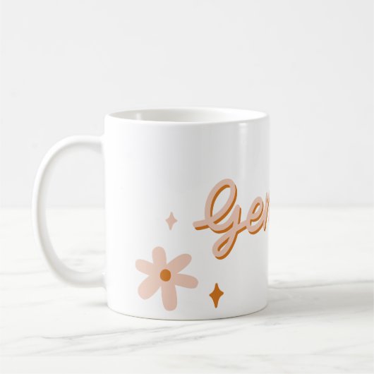 Custom Gemini Zodiac Name & Stars Minimalist Gift コーヒーマグカップ (左)