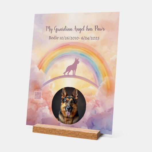 Custom German Shepherd Memorial Acrylic Sign アクリルサイン (傾斜)