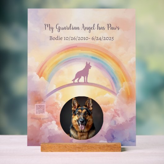 Custom German Shepherd Memorial Acrylic Sign アクリルサイン (ニュートラル)
