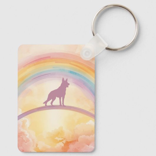 Custom German Shepherd Pet Loss Keychain キーホルダー (裏面)