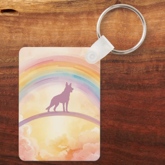 Custom German Shepherd Pet Loss Keychain キーホルダー (裏面)