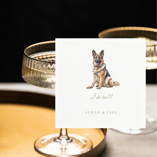 Custom German Shepherd Pet Wedding スタンダードカクテルナプキン