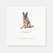 Custom German Shepherd Pet Wedding スタンダードカクテルナプキン (正面)
