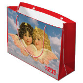 CUSTOM GIFT BAG TWIN ANGELS XOXO ラージペーパーバッグ (裏面アングル)