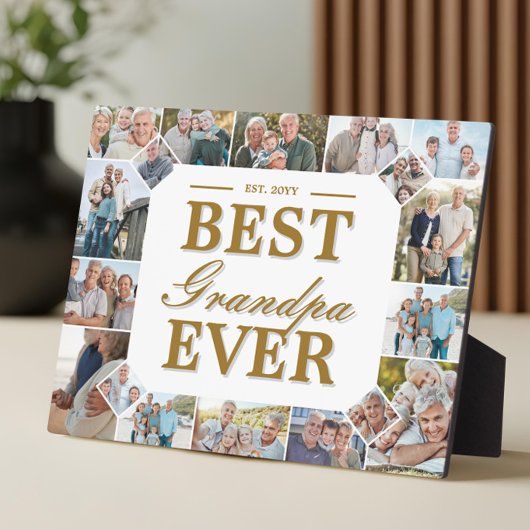 Custom Gift Best Grandpa Ever Family Photo Collage フォトプラーク