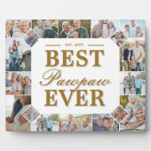 Custom Gift Best PawPaw Ever Family Photo Collage フォトプラーク (正面)