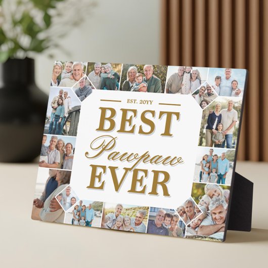 Custom Gift Best PawPaw Ever Family Photo Collage フォトプラーク