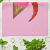 Custom gift Cute Ice Cream and Chili Pepper  キッチンタオル (折り畳み)