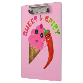 Custom gift Cute Ice Cream and Chili Pepper  クリップボード (左)