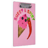 Custom gift Cute Ice Cream and Chili Pepper  クリップボード (右)