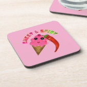 Custom gift Cute Ice Cream and Chili Pepper  コースター (左側)